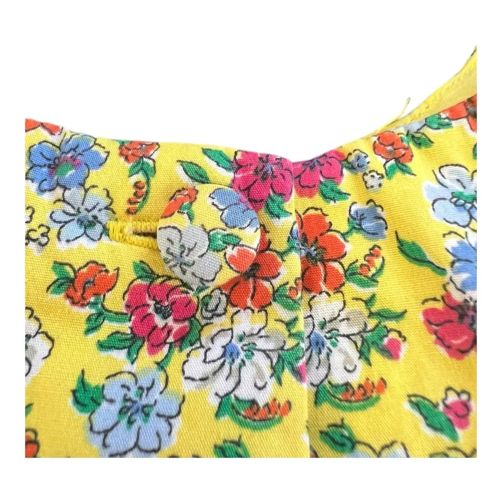 POLO RALPH LAUREN Girl's Floral Cotton Poplin Dress Yellow Girls Size 8 - Picture 9 of 11